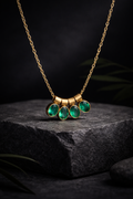 Gold Plated Emerald Pendant Necklace