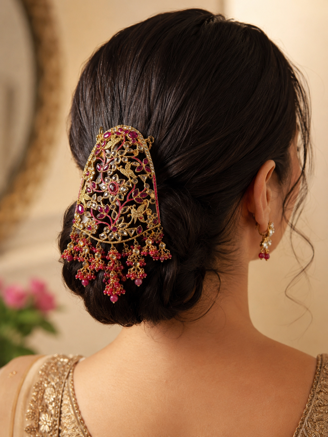 Pink Hair Bun Accessory